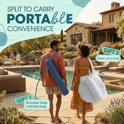 🏖️ Floating Pool Umbrella with Bar 🍹 & Base ⚓ — a portable pool bar table 🍸 featuring cup holder 🥤 and phone stand 📱, plus floating poolside shade ☀️ for ultimate relaxation on the water 🌊.