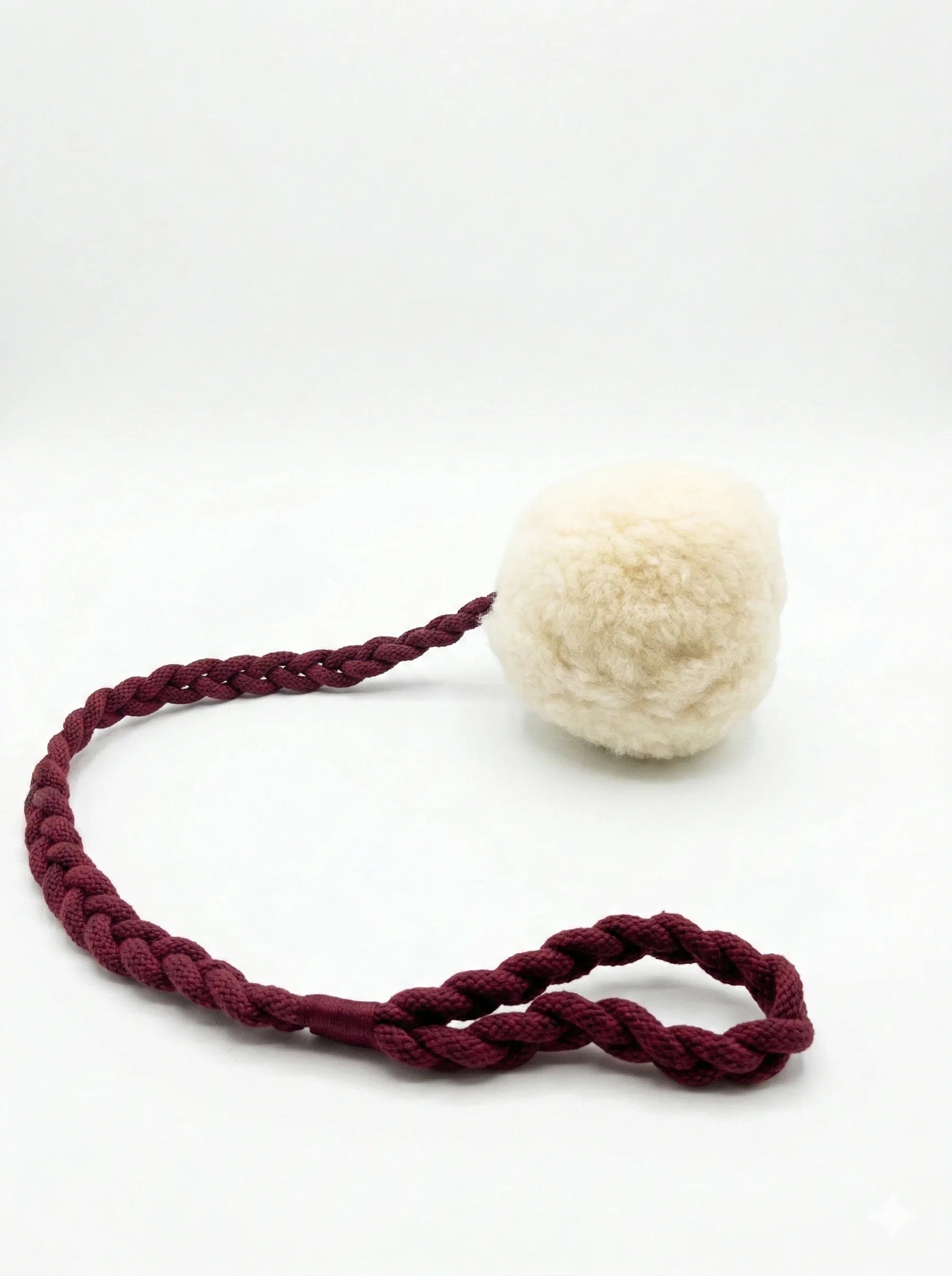 Wool Pom Tug Toy - White